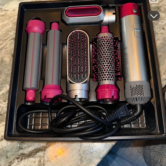 Multi-Styler Hair Tool with Attachments - Pink and Gray - Picture 6 of 6